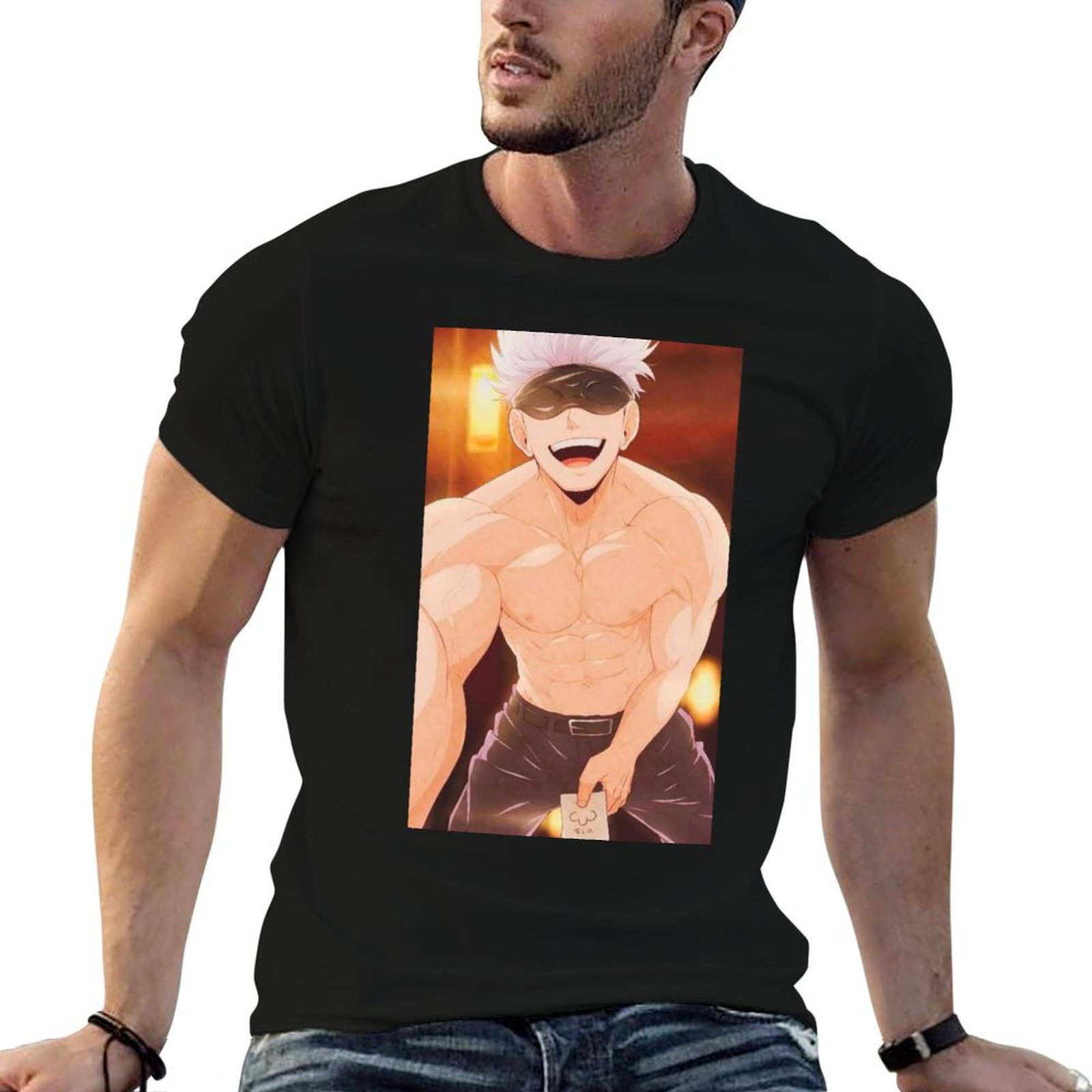 Gojo Anime Merchandise - Camiseta Gojo Satoru Merchandise para homem,