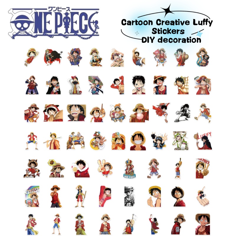 Anime One Piece Merchandise - Adesivos de graffiti do personagem Luffy